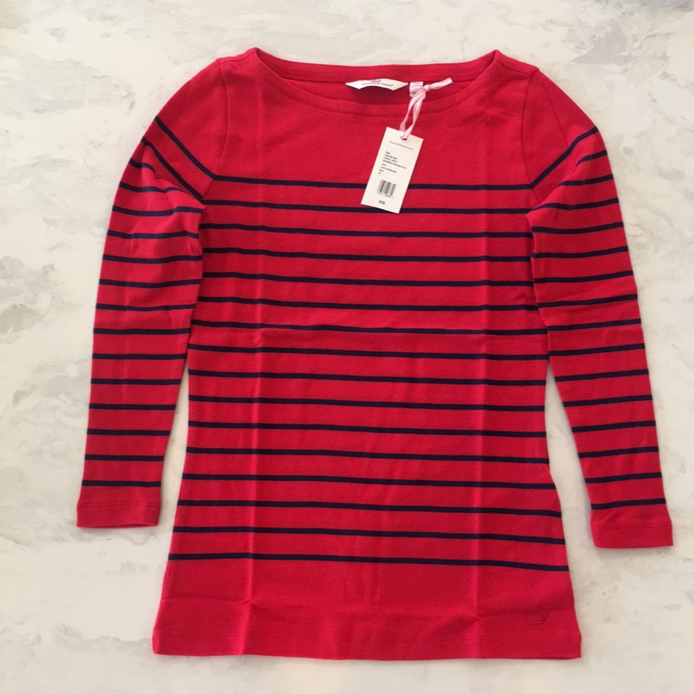 Vineyard Vines Sailor Stripe Boatneck Tee - New